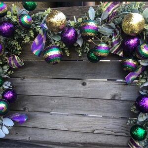 Purple and Green Decorative Accents for Festive Decor